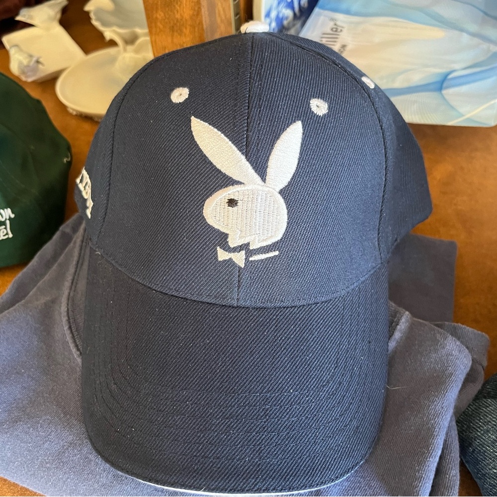 PLAYBOY Blue & White Bunny Hat